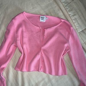 Princess Polly pink mini cardigan top